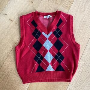 Subdued - Sweater Knit Vest in Red